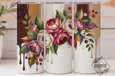Autumn Floral Bouquet 20oz Tumbler Wrap Sublimation sassyprint 