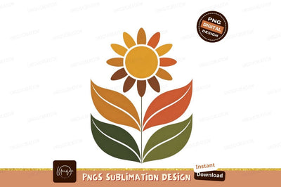 Autumn flower bloom fall leaves Sublimation Designangry 