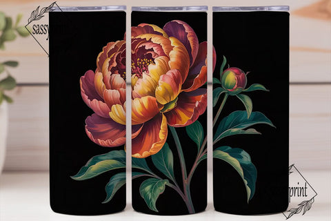 Autumn Flowers 20oz Tumbler Wrap Sublimation sassyprint 