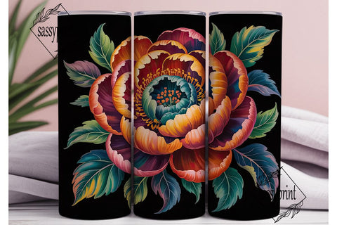 Autumn Flowers 20oz Tumbler Wrap Sublimation sassyprint 