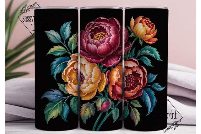 Autumn Flowers 20oz Tumbler Wrap Sublimation sassyprint 