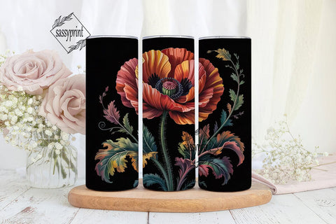 Autumn Flowers 20oz Tumbler Wrap Sublimation sassyprint 