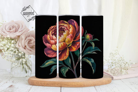 Autumn Flowers 20oz Tumbler Wrap Sublimation sassyprint 