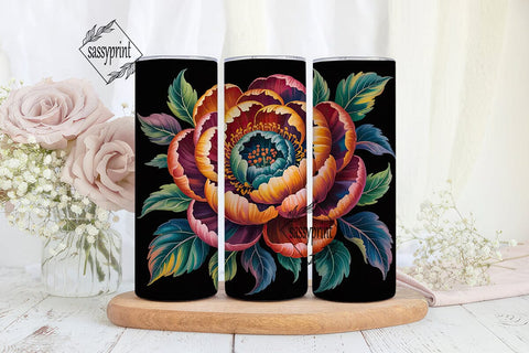 Autumn Flowers 20oz Tumbler Wrap Sublimation sassyprint 