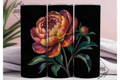 Autumn Flowers 20oz Tumbler Wrap Sublimation sassyprint 