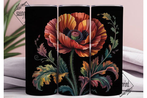 Autumn Flowers 20oz Tumbler Wrap Sublimation sassyprint 