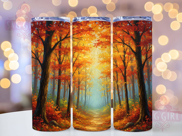 Autumn Foliage Forest Tumbler, Fall Foliage Wrap, 20oz Tumbler Sublimation, Colorful Trees Design, Nature Landscape Sublimation, Rustic Woodland Tumbler, Seasonal Leaves Wrap Sublimation SvggirlplusArt 