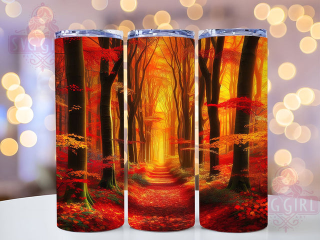 Autumn Foliage Forest Tumbler, Fall Foliage Wrap, 20oz Tumbler Sublimation, Colorful Trees Design, Nature Landscape Sublimation, Rustic Woodland Tumbler, Seasonal Leaves Wrap Sublimation SvggirlplusArt 