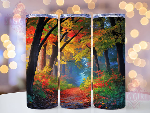 Autumn Foliage Forest Tumbler, Fall Foliage Wrap, 20oz Tumbler Sublimation, Colorful Trees Design, Nature Landscape Sublimation, Rustic Woodland Tumbler, Seasonal Leaves Wrap Sublimation SvggirlplusArt 