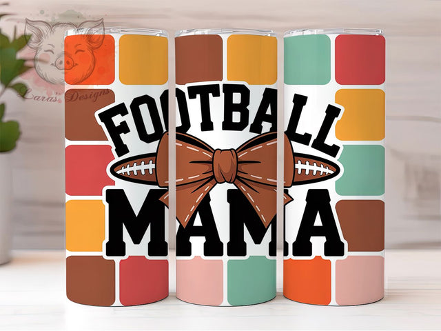 Autumn Football Mama Tumbler Wrap, Autumn Sports Wrap, 20oz Sublimation, Fall Mom Cup, Football Season Mug, Autumn Mom Tumbler, Sports Mom Drinkware Sublimation Lara' s Designs 