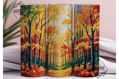 Autumn Forest Art 20oz Tumbler Wrap Sublimation sassyprint 