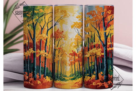 Autumn Forest Art 20oz Tumbler Wrap Sublimation sassyprint 