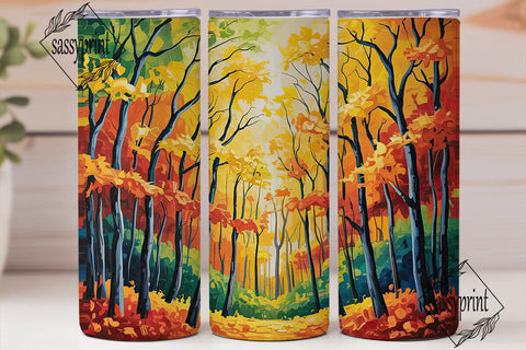 Autumn Forest Art 20oz Tumbler Wrap Sublimation sassyprint 