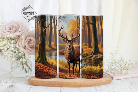Autumn Forest Deer 20oz Tumbler Wrap Sublimation sassyprint 