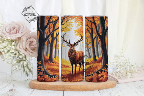 Autumn Forest Deer 20oz Tumbler Wrap Sublimation sassyprint 