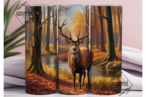 Autumn Forest Deer 20oz Tumbler Wrap Sublimation sassyprint 