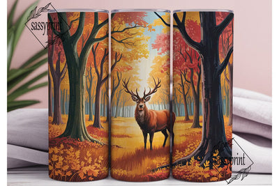 Autumn Forest Deer 20oz Tumbler Wrap Sublimation sassyprint 