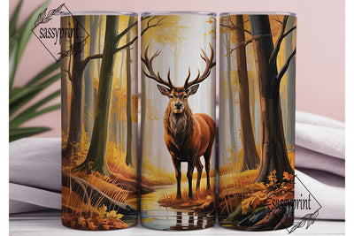 Autumn Forest Deer 20oz Tumbler Wrap Sublimation sassyprint 