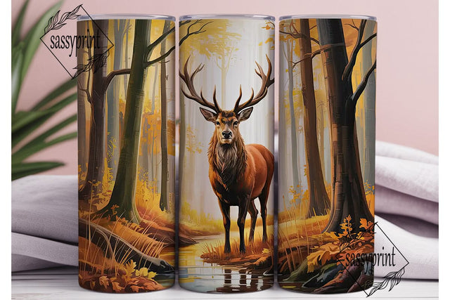 Autumn Forest Deer 20oz Tumbler Wrap Sublimation sassyprint 