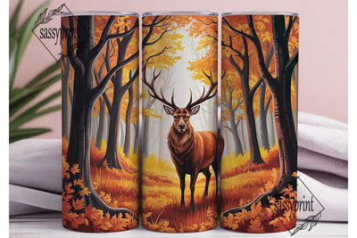 Autumn Forest Deer 20oz Tumbler Wrap Sublimation sassyprint 