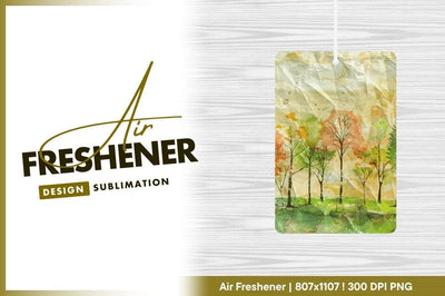 Autumn forest grunge artistic background air freshener png Sublimation Regulrcrative 