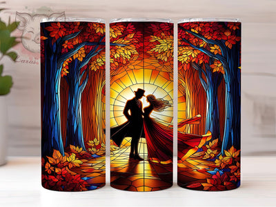 Autumn Forest Lovers Tumbler, Autumn Fall, Romantic Wrap, Sublimation Art, 20oz Tumbler, Nature Theme, Cozy Design Sublimation Lara' s Designs 