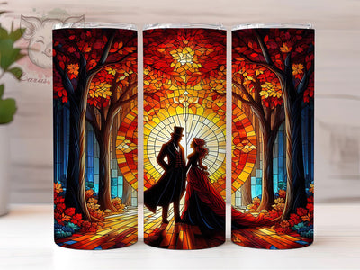 Autumn Forest Lovers Tumbler, Autumn Fall, Romantic Wrap, Sublimation Art, 20oz Tumbler, Nature Theme, Cozy Design Sublimation Lara' s Designs 