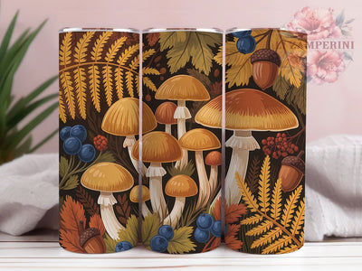 Autumn Forest Mushroom Tumbler Wrap, Mushroom Fall Wrap, 20Oz Sublimation Design, Woodland Autumn Cup, Rustic Fall Drinkware, Nature Mushroom Tumbler, Cozy Forest Wrap Sublimation Li Zamperini 