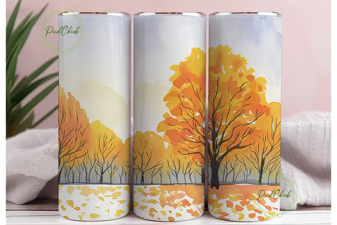 Autumn Forest Path 20oz Tumbler Wrap Sublimation PixelChick 