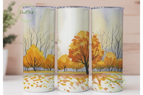 Autumn Forest Path 20oz Tumbler Wrap Sublimation PixelChick 
