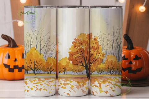 Autumn Forest Path 20oz Tumbler Wrap Sublimation PixelChick 