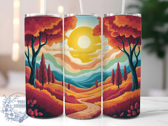 Autumn Forest Path Tumbler, Fall Path, Nature Wrap, Sublimation Art, 20oz Tumbler, Seasonal Theme, Rustic Style Sublimation ToriDesigns 