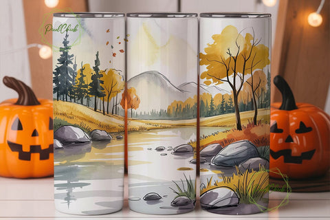 Autumn Forest Reflection 20oz Tumbler Sublimation PixelChick 