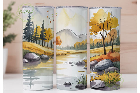 Autumn Forest Reflection 20oz Tumbler Sublimation PixelChick 