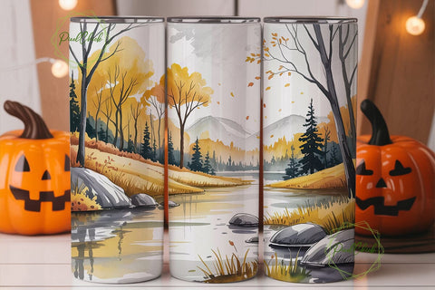 Autumn Forest Reflection 20oz Tumbler Sublimation PixelChick 
