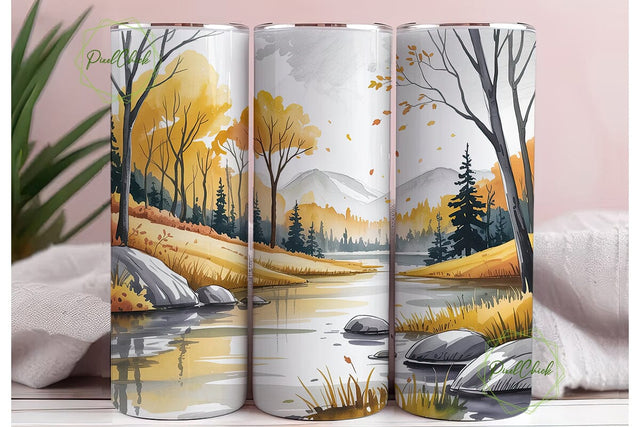 Autumn Forest Reflection 20oz Tumbler Sublimation PixelChick 