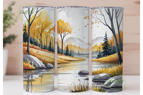 Autumn Forest Reflection 20oz Tumbler Sublimation PixelChick 