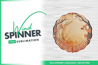 Autumn forest scene round wind spinner Sublimation Regulrcrative 