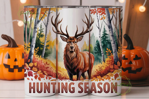 Autumn Forest Stag 20oz Tumbler Wrap Sublimation PixelChick 