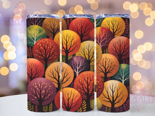 Autumn Forest Trees Tumbler, Forest Pattern Wrap, 20oz Tumbler Sublimation, Fall Woodland Design, Nature Texture Sublimation, Rustic Leaves Tumbler, Seasonal Tree Print Wrap Sublimation SvggirlplusArt 
