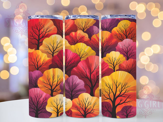 Autumn Forest Trees Tumbler, Forest Pattern Wrap, 20oz Tumbler Sublimation, Fall Woodland Design, Nature Texture Sublimation, Rustic Leaves Tumbler, Seasonal Tree Print Wrap Sublimation SvggirlplusArt 