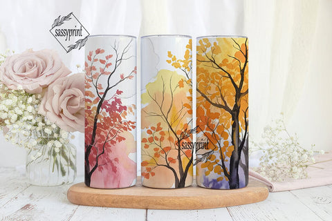 Autumn Forest Watercolor 20oz Tumbler Sublimation sassyprint 