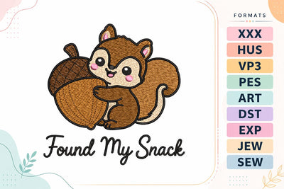 Autumn Found My Snack Embroidery Design Embroidery/Applique DESIGNS sg embroidery 