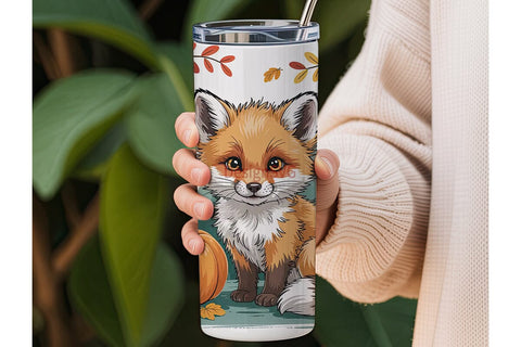 Autumn Fox 20oz Tumbler Wrap Sublimation DesignSVG 