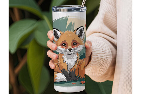 Autumn Fox 20oz Tumbler Wrap Sublimation DesignSVG 