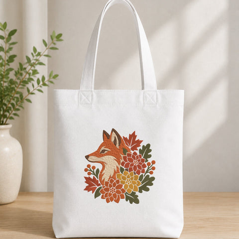 Autumn Fox Embroidery Design – Floral Fox Machine Embroidery File, Fall Flowers & Leaves Woodland Animal Design Embroidery/Applique DESIGNS PatternFeed8 