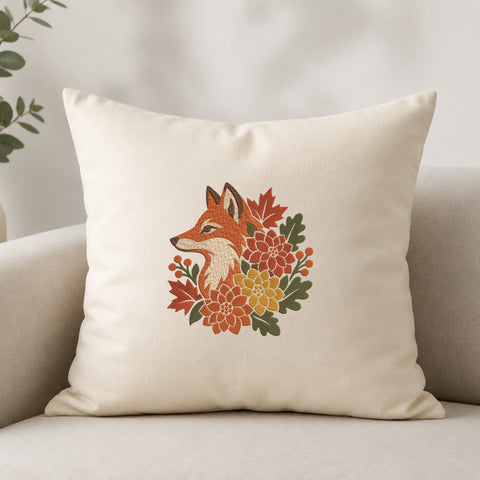 Autumn Fox Embroidery Design – Floral Fox Machine Embroidery File, Fall Flowers & Leaves Woodland Animal Design Embroidery/Applique DESIGNS PatternFeed8 
