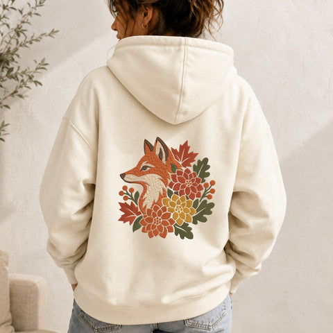 Autumn Fox Embroidery Design – Floral Fox Machine Embroidery File, Fall Flowers & Leaves Woodland Animal Design Embroidery/Applique DESIGNS PatternFeed8 