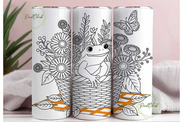 Autumn Frog 20oz Tumbler Wrap Sublimation PixelChick 
