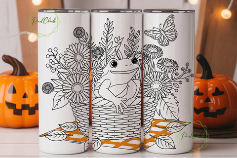 Autumn Frog 20oz Tumbler Wrap Sublimation PixelChick 